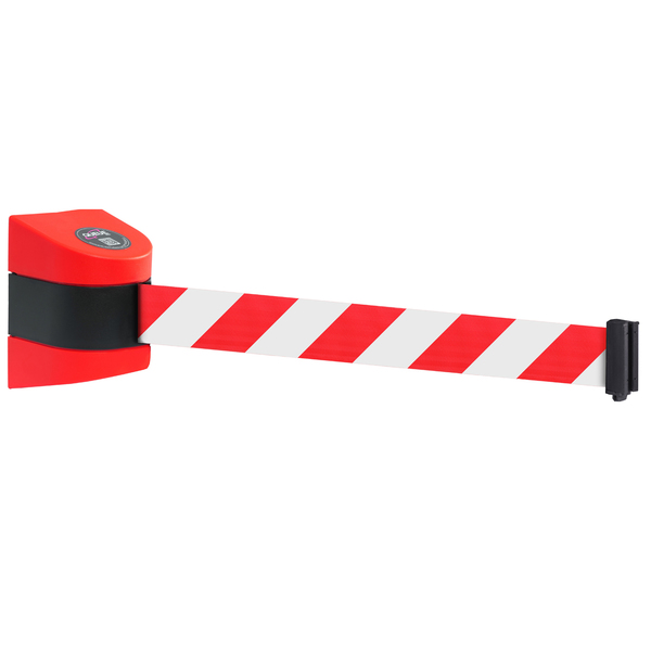 Queue Solutions WallPro 450, Red, 30' Red/White Diagonal Stripe Belt WP450R-RW300